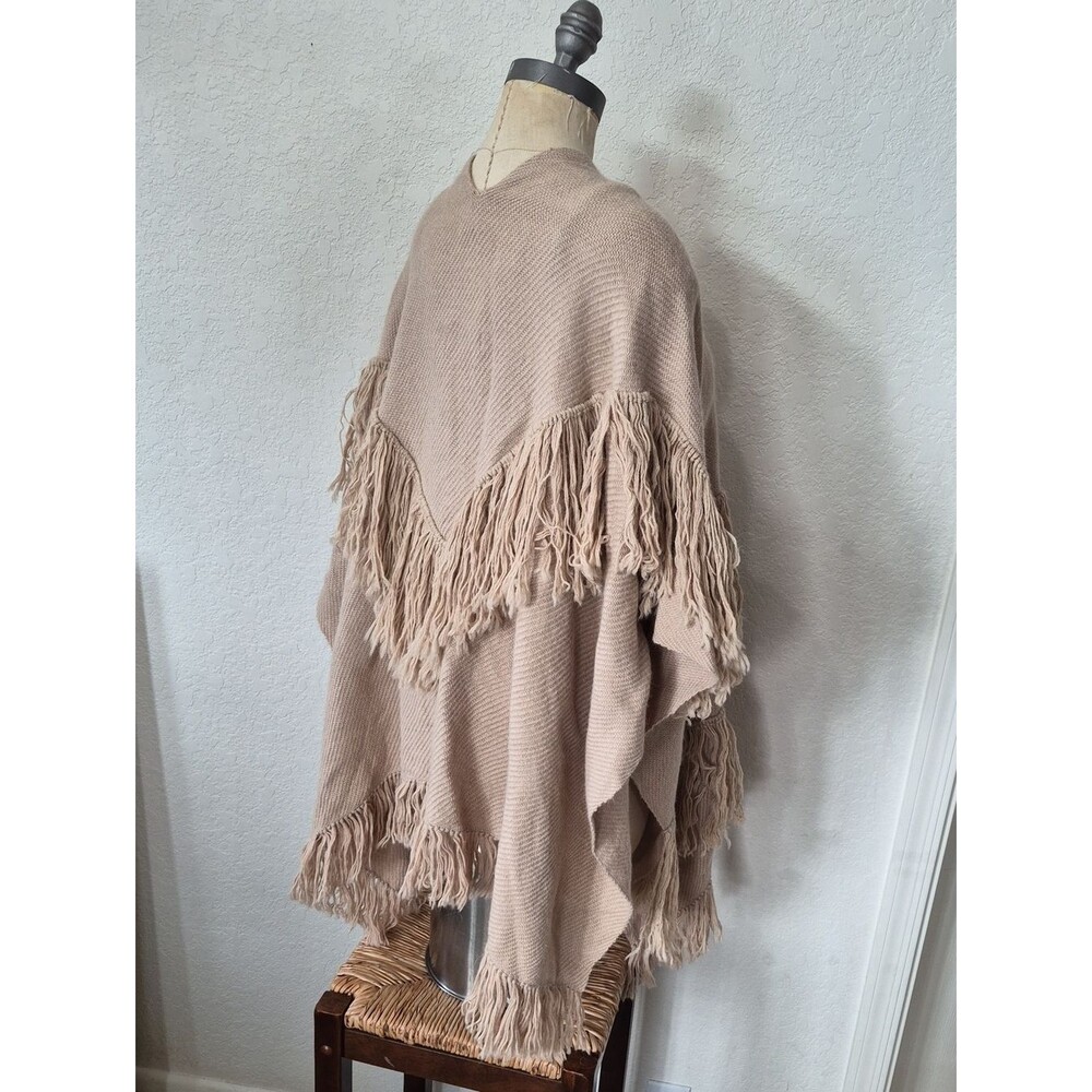 Phinomena 100% Alpaca Handmade Fringe Poncho - Picture 13 of 16
